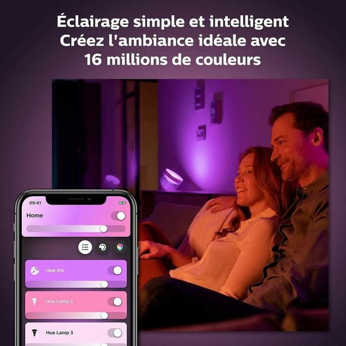 Philips Hue White & Color Ambiance Lampe Iris Noir