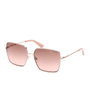 Guess GU7866 Lunettes de Soleil Femme - Monture Rectangulaire Dorée avec Verres UV400 (57-16-140 mm)