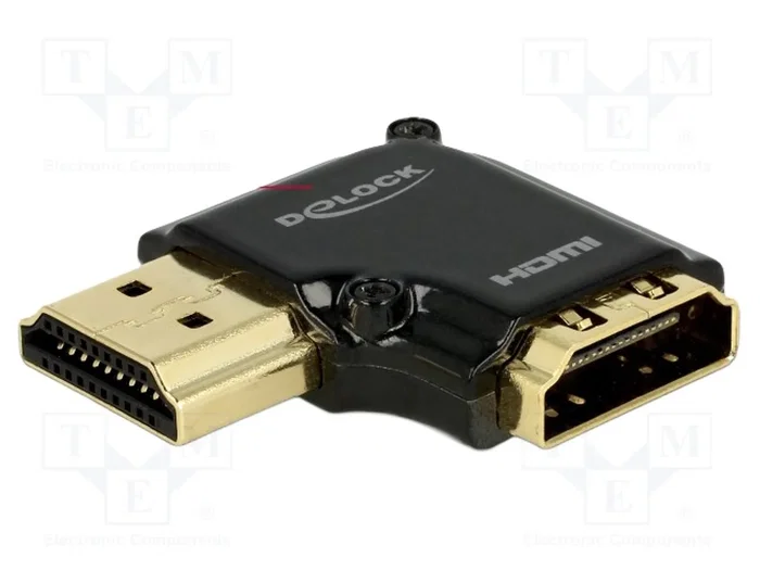 DELOCK Adaptateur HDMI socle vers HDMI prise 90° gauche/droite DELOCK Adaptateur HDMI socle vers HDMI prise 90° gauche/droite