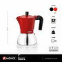 Cafetière Italienne Monix INOX RED 6T Rouge 6 Tasses