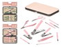 BERILO Coffret de pédicure pour femmes assorti (12 pièces, Rosa + Verde)