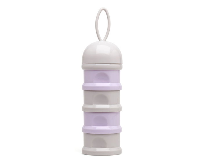 KioKids Kiokids Little Sauvages - Dosificateur de lait en poudre 4 compartiments 85 ml avec entonnoir et poignée, couleur lavande, en polypropylène