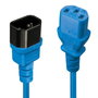 Lindy Câble d'alimentation secteur IEC C14 mâle vers IEC C13 femelle, bleu, 0.75 mm², longueur 2 mètres, résistance -10°C à +70°C, pour rack serveur
