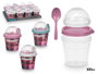 Leknes Récipient Plastique 500ml avec Cuillère Sorte Assorti Couleurs 11x14x10cm (Set de 24)