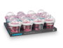 Leknes Récipient Plastique 500ml avec Cuillère Sorte Assorti Couleurs 11x14x10cm (Set de 24)