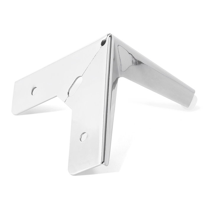 Q&Q Patte métallique Clayton 125x125 mm Hauteur 120 mm Finition chrome pour sofa et meuble