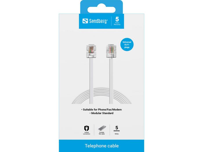 Sandberg Câble téléphonique RJ11-RJ11 5 m