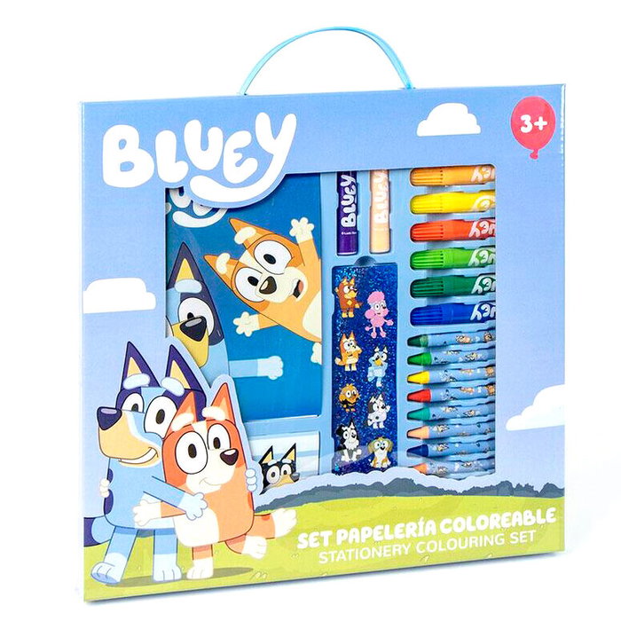 Cerdá Set de papeterie coloriable pour enfants Bluey - Coffret de loisirs créatifs 30 x 30 x 2,5 cm Cerdá Set de papeterie coloriable pour enfants Bluey - Coffret de loisirs créatifs 30 x 30 x 2,5 cm