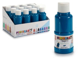 Pincello Bouteille de Peinture Tempera 120 ml Bleu Clair 11.5 x 4.5 x 4.5 cm (Set de 36)