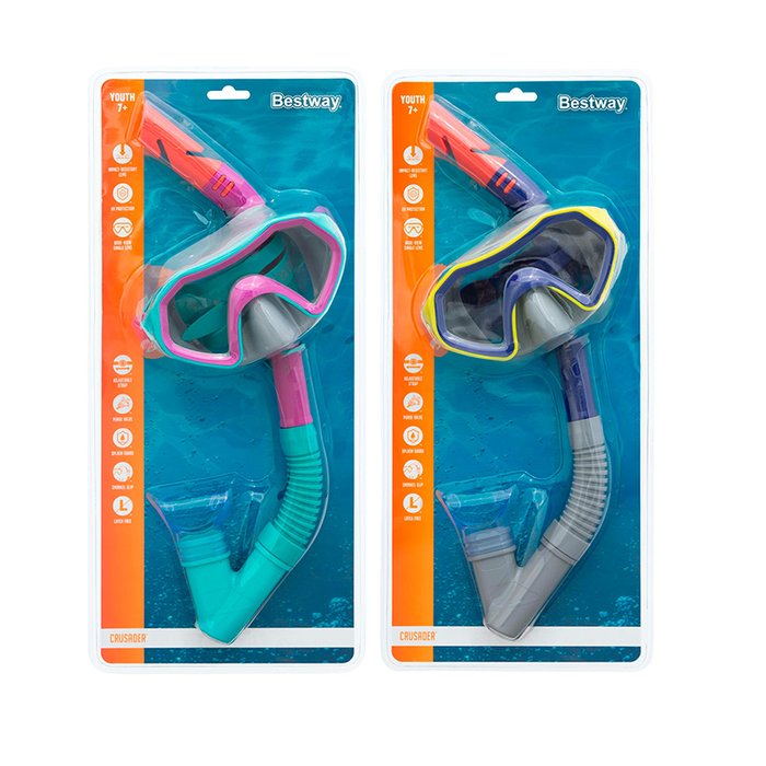 Bestway 24025 Masque et Tuba Junior avec Vanne de Purge pour Enfants +7 Ans Plage et Piscine Bestway 24025 Masque et Tuba Junior avec Vanne de Purge pour Enfants +7 Ans Plage et Piscine