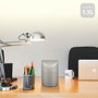 Dovelis Lot de 9 poubelles de bureau 1,5L Argent