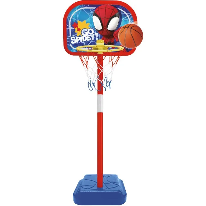 Panier de basket enfant Marvel Spidey avec support 106 cm - Jeu de développement avec ballon et pompe - Montage sans outils