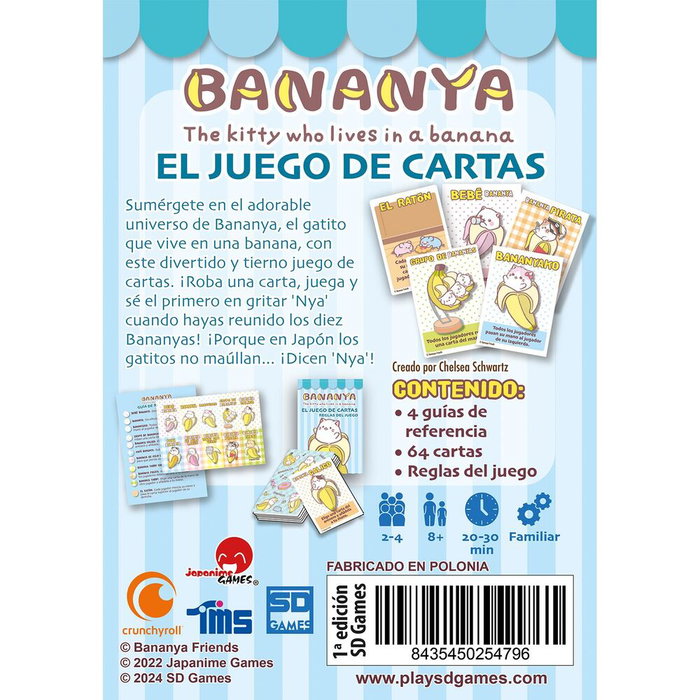 SD GAMES Jeu de Cartes Bananya - Version Espagnol - Jeu Rapide pour 2 à 4 Joueurs à partir de 8 ans