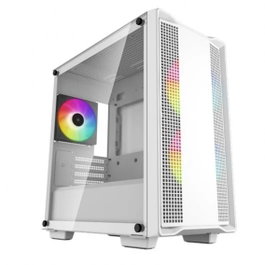 Deepcool Boîtier PC Gaming CC360 ARGB Micro-ATX Blanc, Vitre Trempée, 3 Ventilateurs ARGB, Support Radiateur 360mm