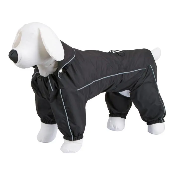Kerbl Manteau de pluie imperméable et coupe-vent Manchester pour chien - Taille XS (30 cm) - Noir avec bandes réfléchissantes et couverture pour pattes Kerbl Manteau de pluie imperméable et coupe-vent Manchester pour chien - Taille XS (30 cm) - Noir avec bandes réfléchissantes et couverture pour pattes