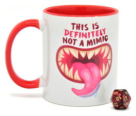 Glassstaff Pack Mug avec dés D20 Not a Mimic