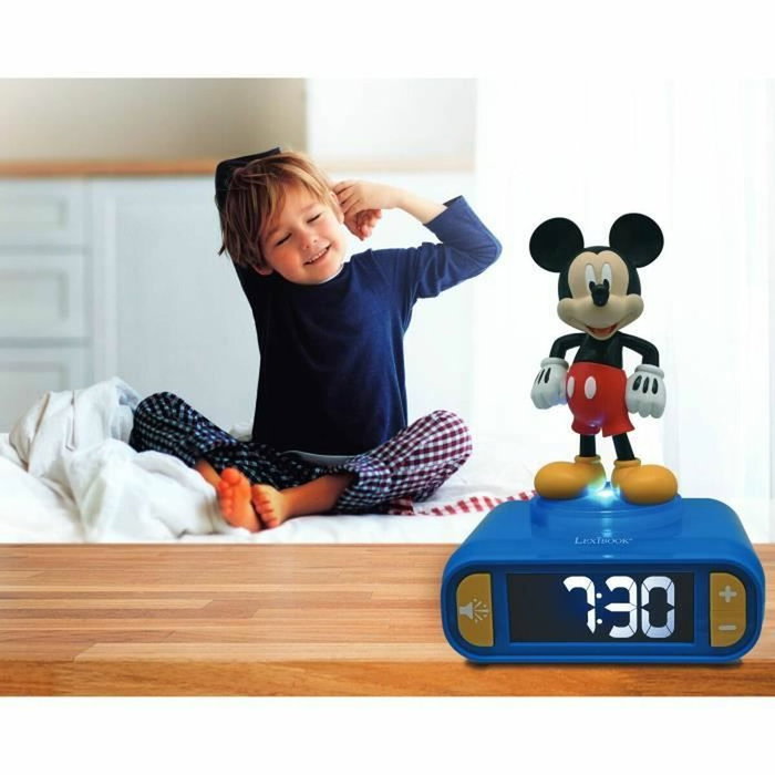 Lexibook Réveil veilleuse Mickey Mouse 3D Bleu et noir