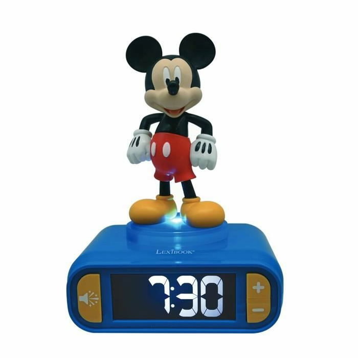 Lexibook Réveil veilleuse Mickey Mouse 3D Bleu et noir