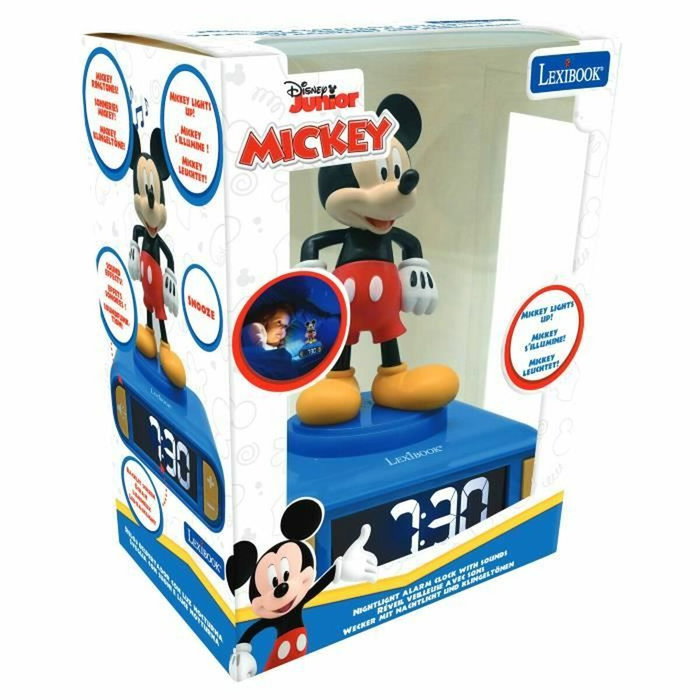 Lexibook Réveil veilleuse Mickey Mouse 3D Bleu et noir
