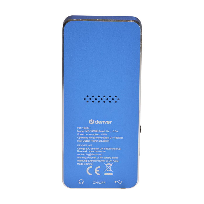Lecteur MP4 Denver Electronics MP-1830BU 1,8" Bluetooth Bleu