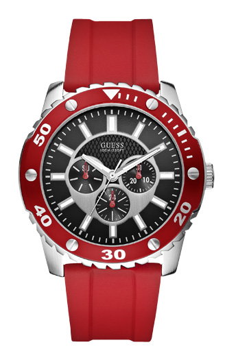 Guess W10616G4 - Montre Homme avec Bracelet Rouge Guess W10616G4 - Montre Homme avec Bracelet Rouge