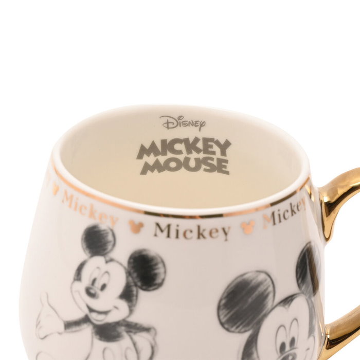 WIDDOP & CO Tasse à thé Mickey Disney en porcelaine avec illustrations esquissées et détails dorés