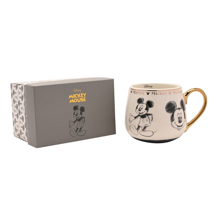 WIDDOP & CO Tasse à thé Mickey Disney en porcelaine avec illustrations esquissées et détails dorés