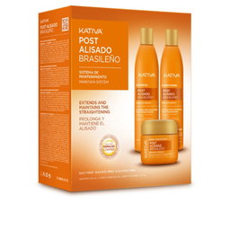 Kativa Post Alisado Brasileño Lot de 3 pièces Shampoing 225ml + Après-shampooing 225ml Soin capillaire Prolongateur de Lissage