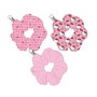 Sanrio Kit Accessoires pour cheveux, 3 élastiques de tissu Hello Kitty 8.9 x 13.5 x 0.1 cm, couleur fuchsia, à partir de 3 ans