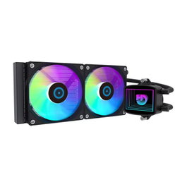 Hiditec LQ240 ARGB Black Kit de Refroidissement Liquide Tout-en-Un, Double Ventilateur 120mm, Compatible Intel/AMD