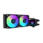 Hiditec LQ240 ARGB Black Kit de Refroidissement Liquide Tout-en-Un, Double Ventilateur 120mm, Compatible Intel/AMD