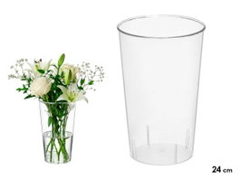 GIFTDECOR Vase conique en acrylique transparent 24x16x11,5cm