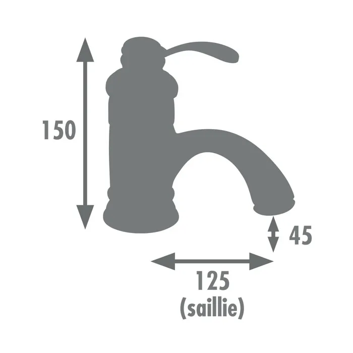 Edouard Rousseau Mitigeur de lavabo BYRON design rétro chromé - Cartouche céramique 40 mm, bec fixe - Longueur 125 mm