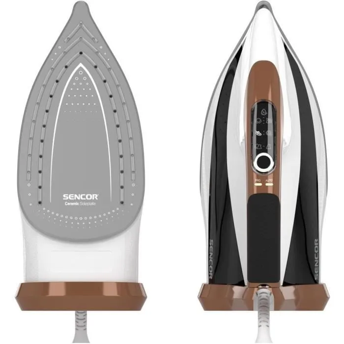 Sencor SSI 8400BZ Fer à Vapeur 2800 W, Semelle Céramique, Débit Vapeur 55 g/min, Réservoir 330 ml, Système Auto-Nettoyant, Modes AUTO/PRO, Repassage Vertical Sencor SSI 8400BZ Fer à Vapeur 2800 W, Semelle Céramique, Débit Vapeur 55 g/min, Réservoir 330 ml, Système Auto-Nettoyant, Modes AUTO/PRO, Repassage Vertical