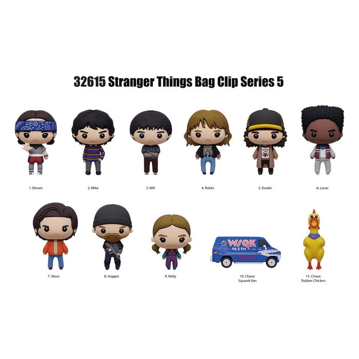 Monogram Int. Présentoir de 24 porte-clés en peluche Stranger Things Série 5