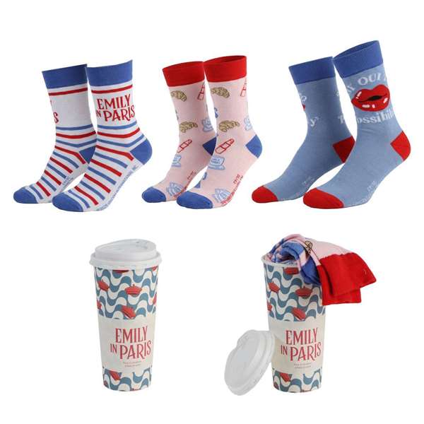 Cerdá Lot de 3 paires de chaussettes Emily in Paris, Taille 36-43
