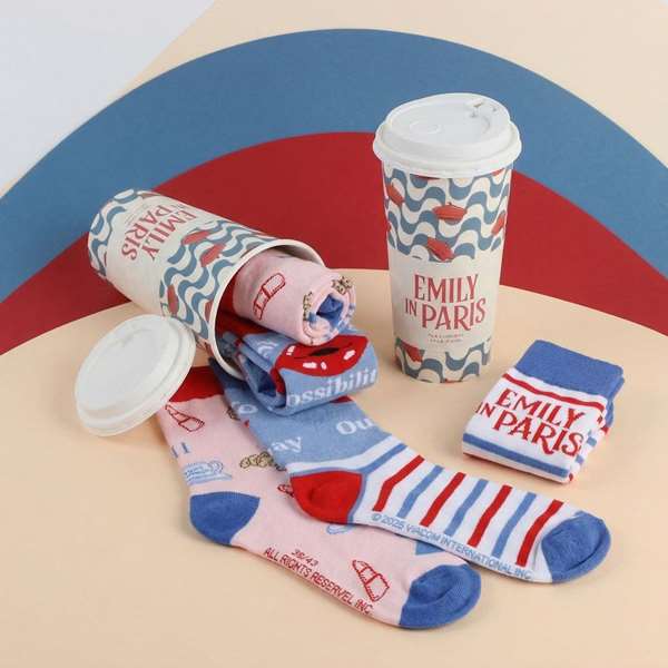 Cerdá Lot de 3 paires de chaussettes Emily in Paris, Taille 36-43