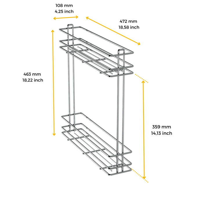 Emuca Porte-bouteilles extractible SupraMax, Module 150 mm, Chromé Emuca Porte-bouteilles extractible SupraMax, Module 150 mm, Chromé