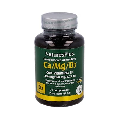Natures Plus Ca/Mg/D3+K2 30 comprimés Complément alimentaire Calcium Magnésium Vitamine D3 K2 Natures Plus Ca/Mg/D3+K2 30 comprimés Complément alimentaire Calcium Magnésium Vitamine D3 K2