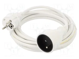 PLASTROL Rallonge réseau H03VV-F 3G1,5mm2 5m blanc