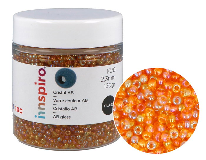 Innspiro Perles de rocaille en verre rond aurora boreale métallique 2,3mm 120g Innspiro Perles de rocaille en verre rond aurora boreale métallique 2,3mm 120g
