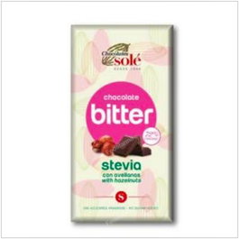 CHOCOLATES SOLE Chocolat noir 72% avec noisettes et stévia