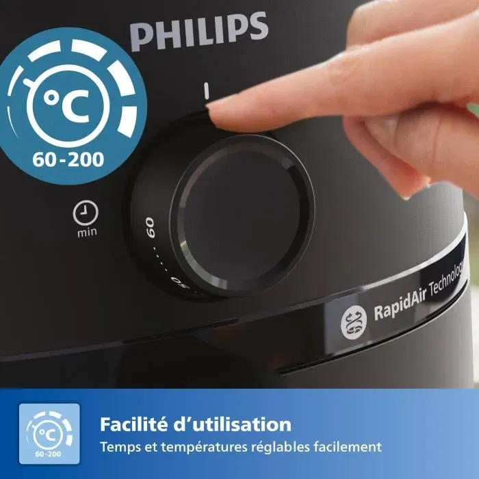 Philips NA120/00 - Friteuse sans huile Airfryer Série 1000 4.2L, 12 modes de cuisson, 1500W, Noir