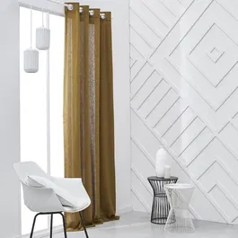 Today Rideau à œillets en coton 100% - 140 x 240 cm - Couleur Bronze - Collection Essential
