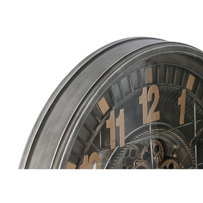 Horloge Murale Home ESPRIT Doré Argenté Verre Fer Vintage 66,5 x 8,5 x 66,5 cm