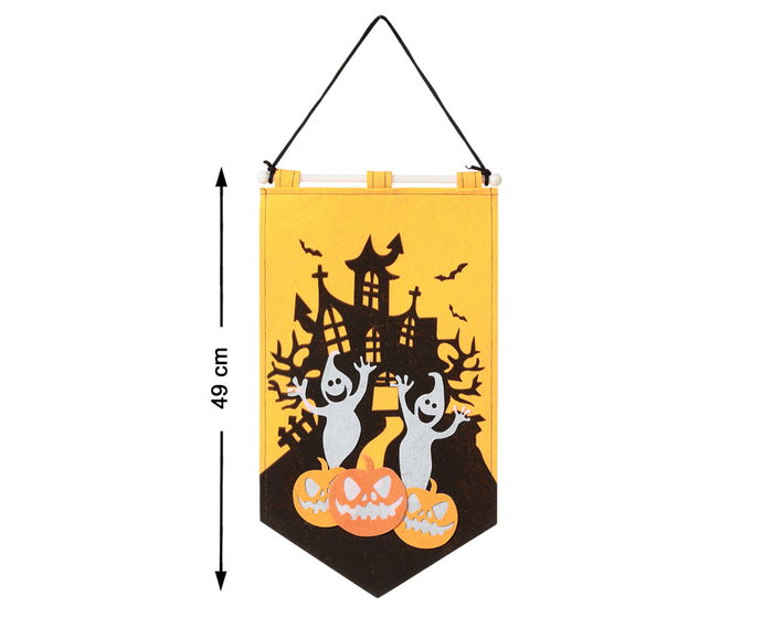Atosa Banderole Halloween Fantômes et Citrouilles 49x29cm Atosa Banderole Halloween Fantômes et Citrouilles 49x29cm