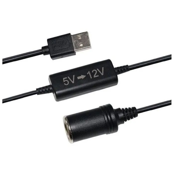 Thomson Convertisseur USB 5V vers 12V, Alimentation 12 W avec câble 120 cm, pour ordinateur portable et power bank