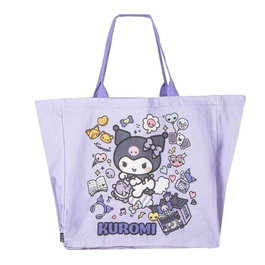 CERDÁ Tote Bag Shopping Kuromi Hello Kitty - Sac Tote 48 x 43 x 17 cm - Composition 70% Polyester, 30% Coton