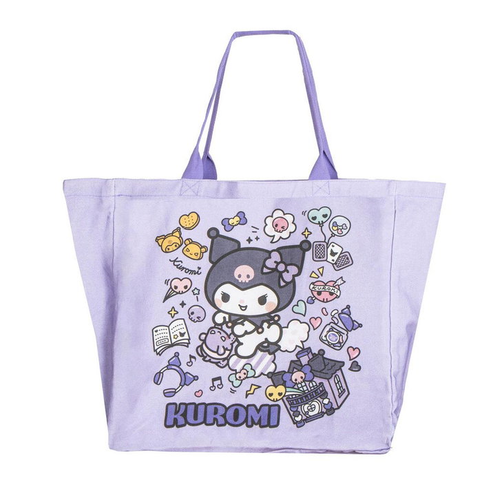 CERDÁ Tote Bag Shopping Kuromi Hello Kitty - Sac Tote 48 x 43 x 17 cm - Composition 70% Polyester, 30% Coton