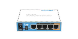 MikroTik hAP, Point d'Accès WiFi Gigabit - 4 Ports LAN, PoE In/Out, USB, Licence Niveau 4 - AP Domestique et Petit Bureau